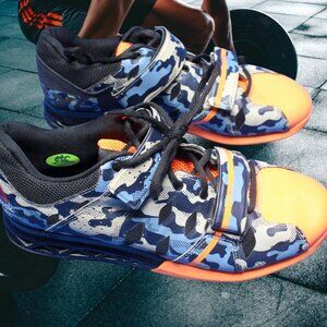 Reebok Crossfit CF74 Training Shoes Mens 9.5 Weightlifting Camo Orange Straps